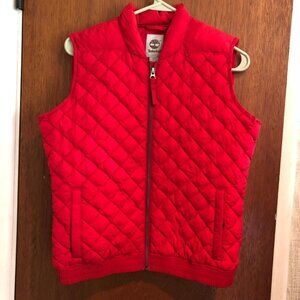Timberland, Red, Quilted, Zippered, Elastic Waist, Nylon, Vest, Size: S/P